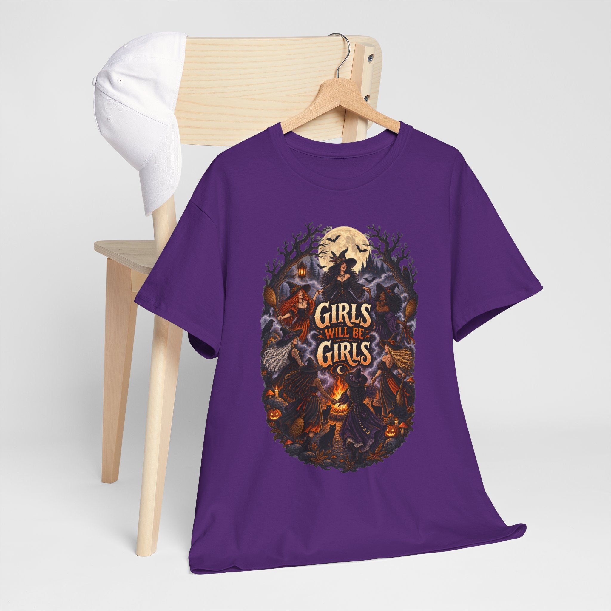 Girls Will Be Girls T-Shirt — Witchy Campfire Illustration Tee