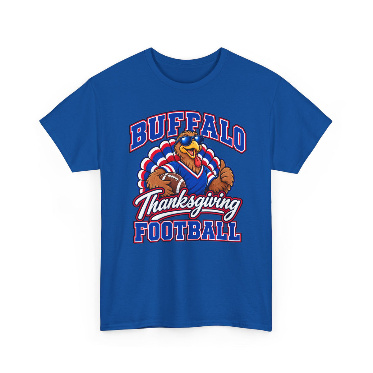 Buffalo Thanksgiving Football T-Shirt — Turkey Mascot Game Day Tee