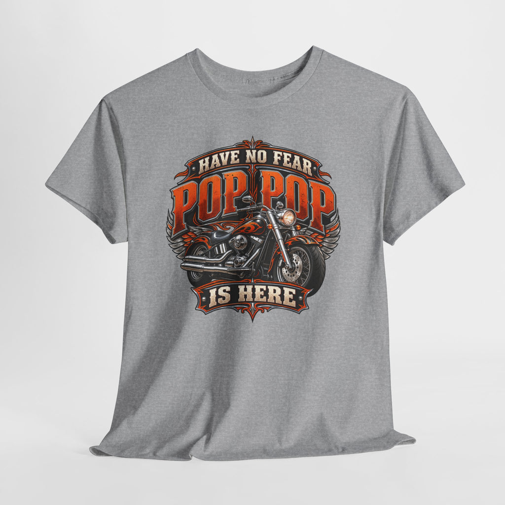 Pop Pop Is Here Motorcycle Dad T-Shirt