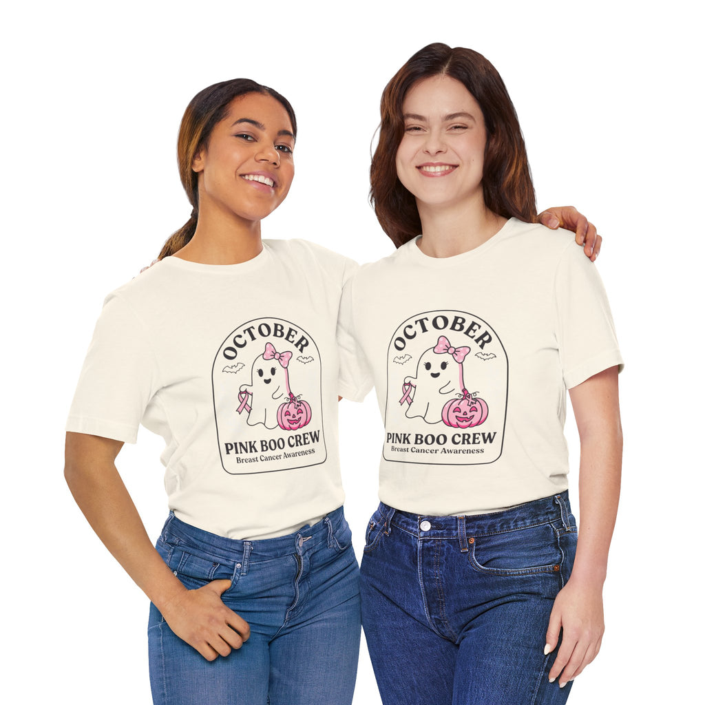October Pink Boo Crew Tee — Breast Cancer Awareness Ghost T-Shirt