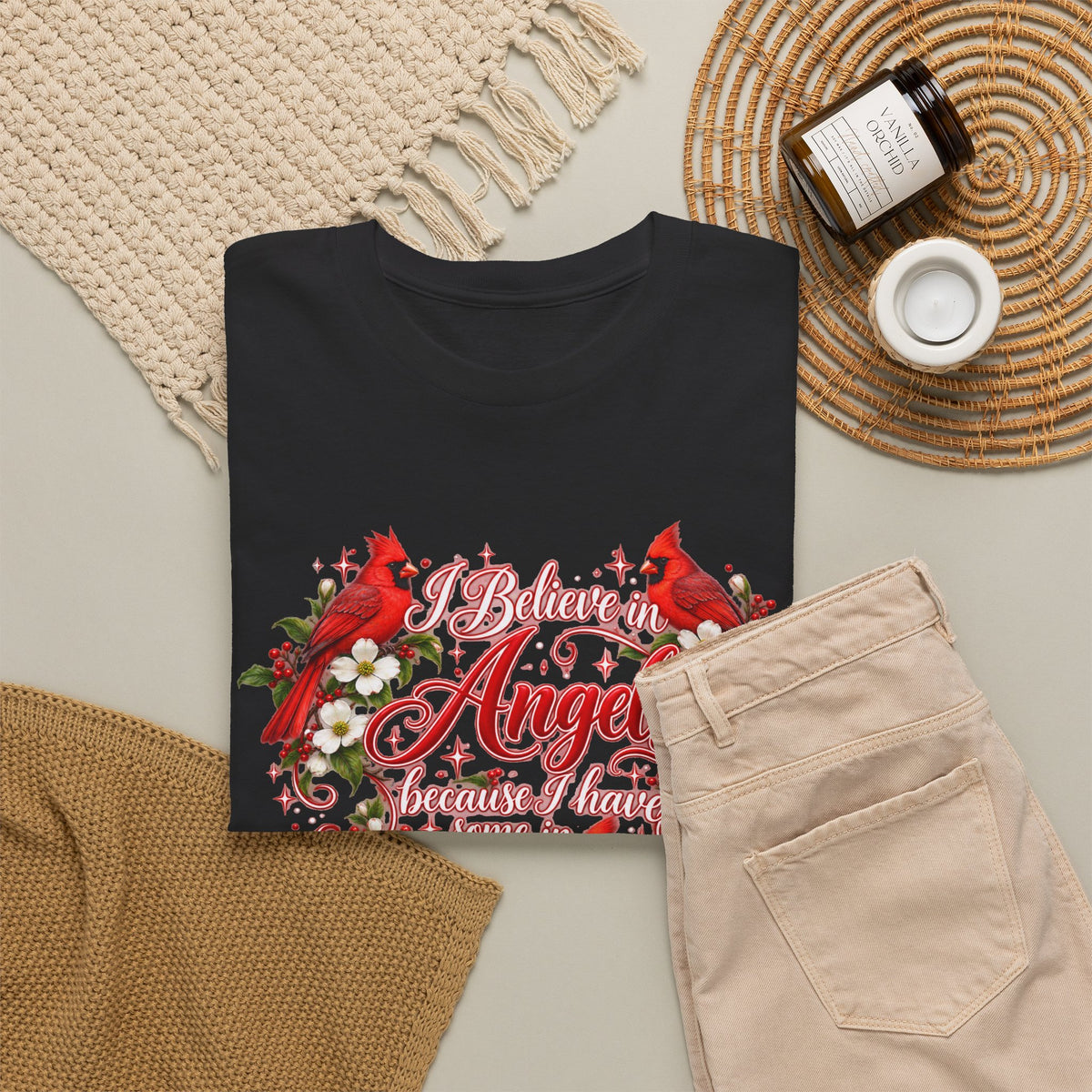 Angels from Heaven Cardinal Christmas T-Shirt