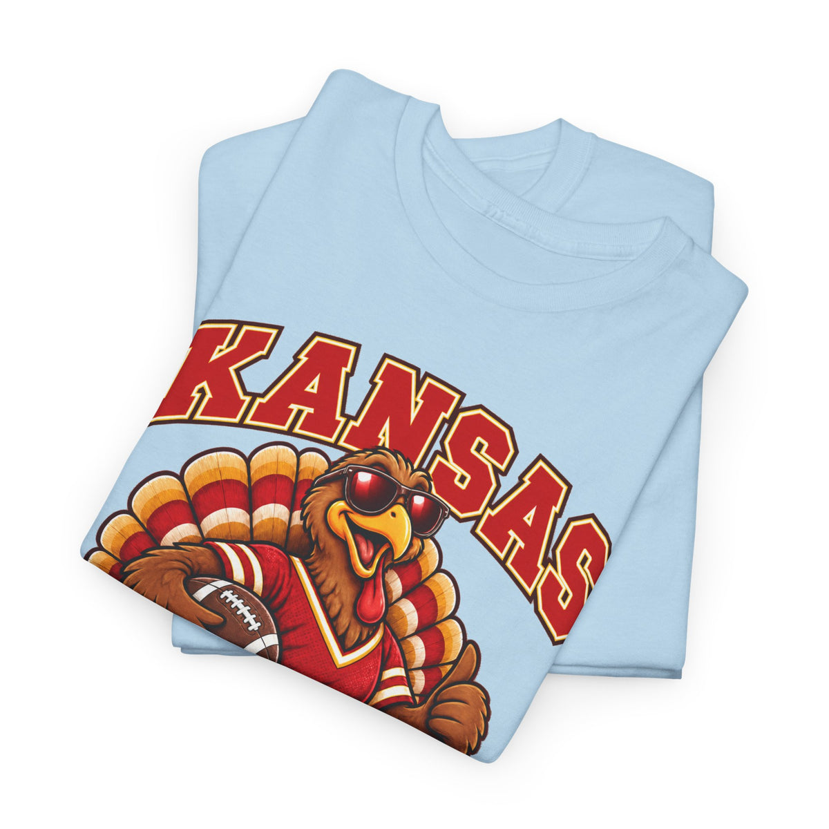 Kansas Thanksgiving Football T‑Shirt — Turkey Mascot Holiday Game Tee