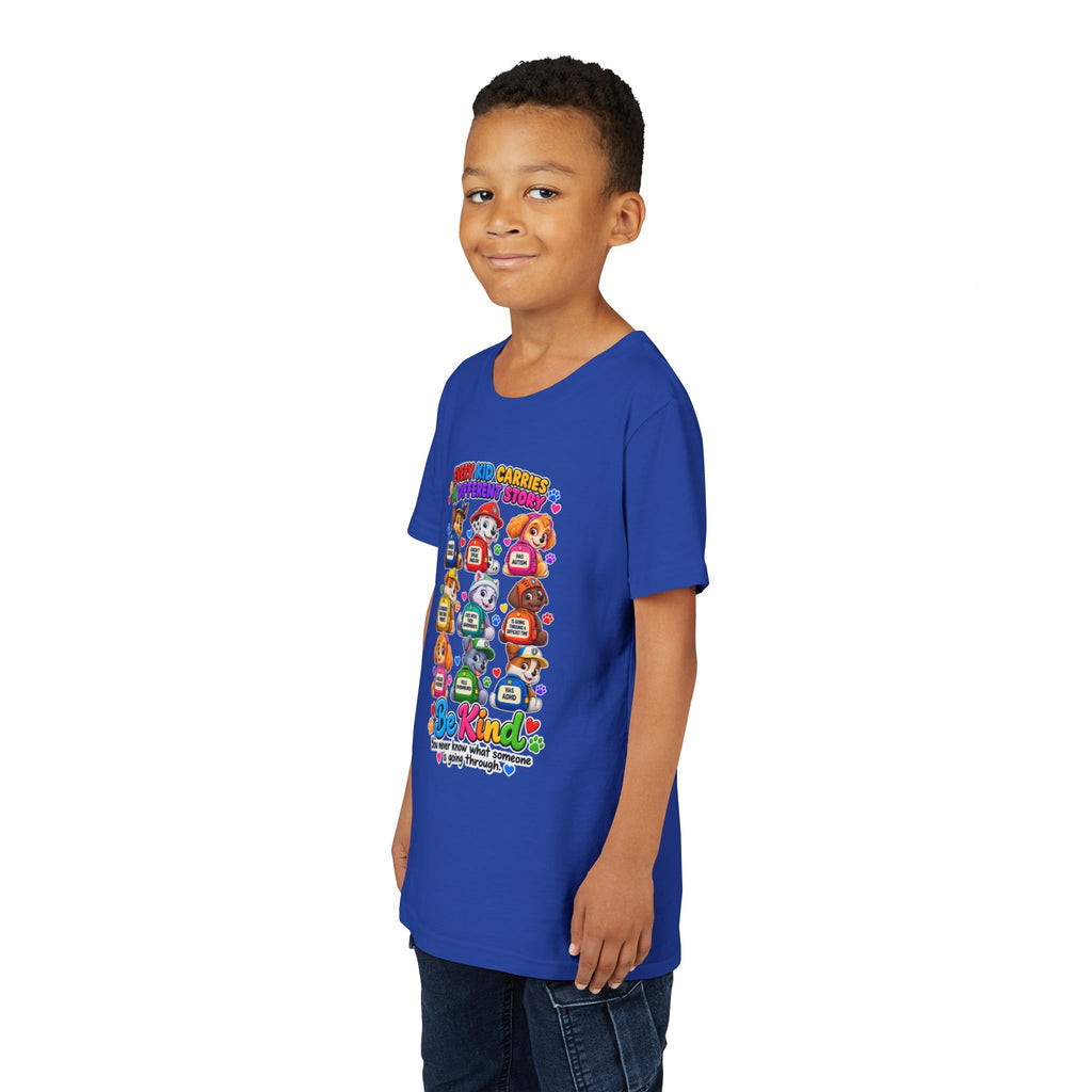 Be Kind Youth Short Sleeve Tee – Colorful Cartoon Character Shirt