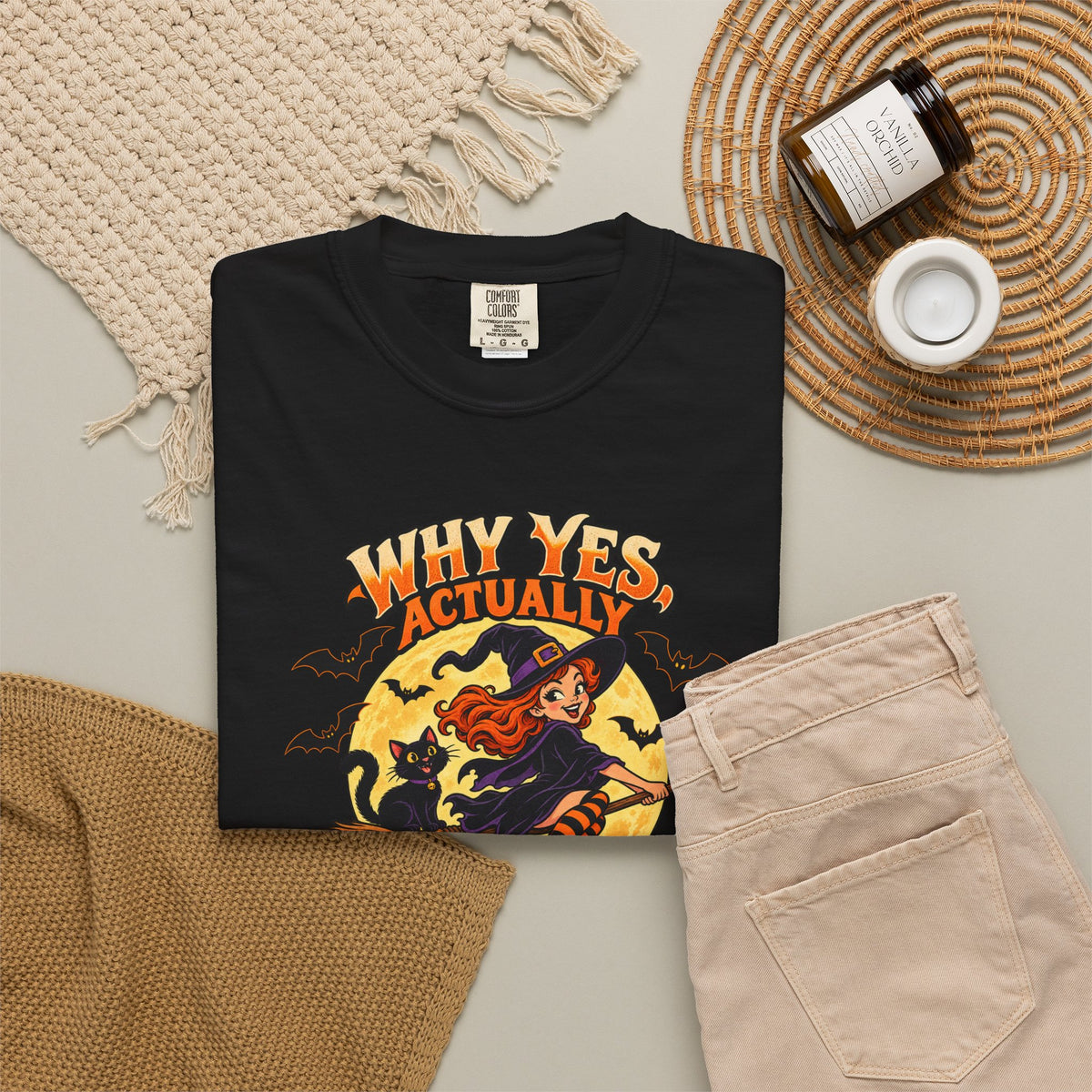 Witch Broom Halloween T-Shirt — "Why Yes Actually I Can Drive A Stick"