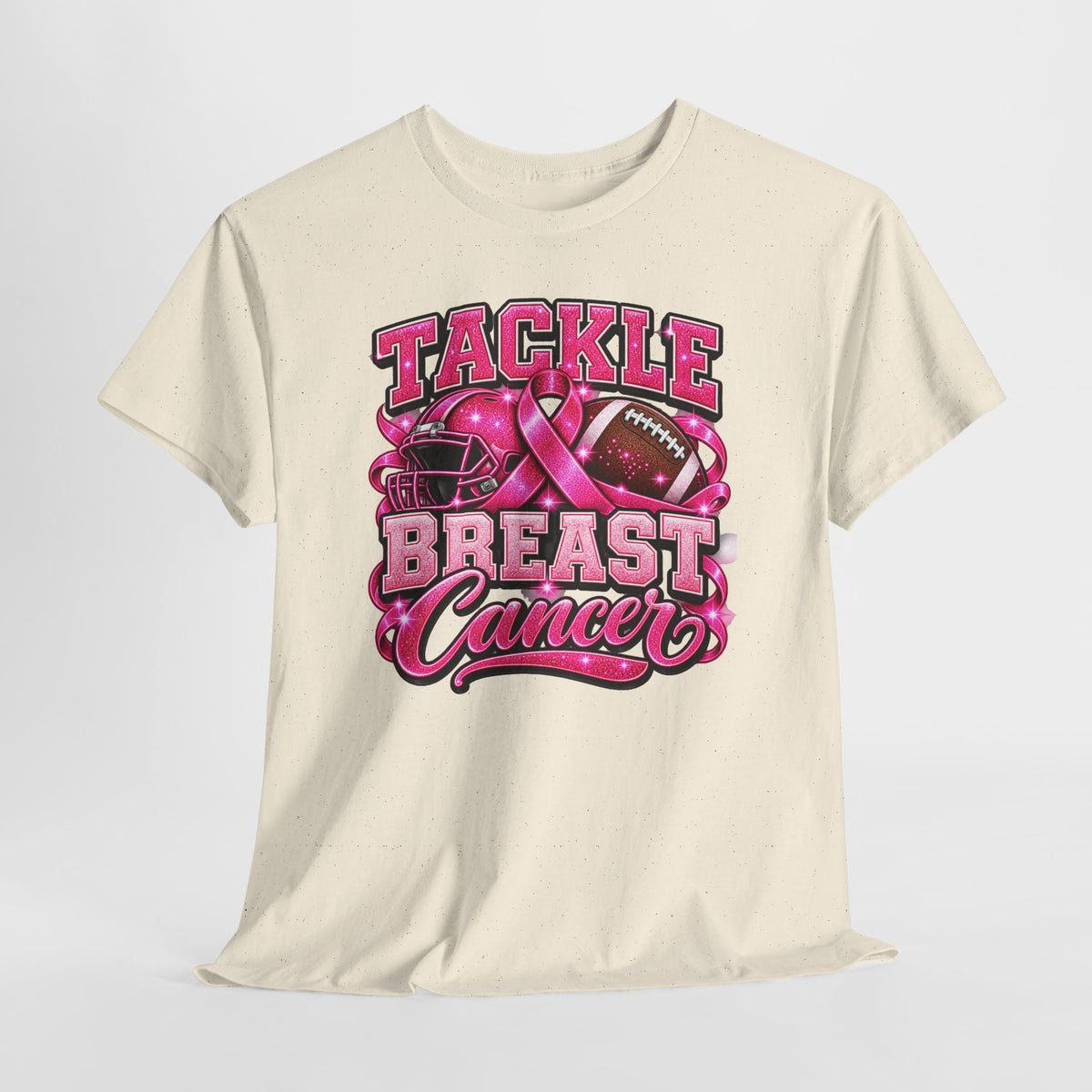 T-Shirt — "Tackle Breast Cancer" Pink Football Awareness Tee