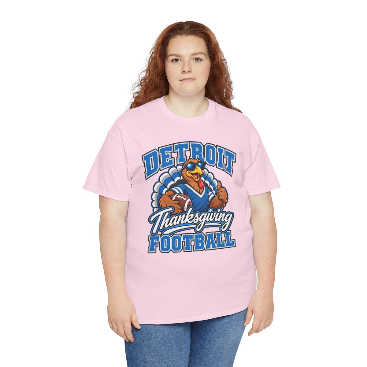 Detroit Thanksgiving Football Tee — Turkey Mascot Game Day Shirt