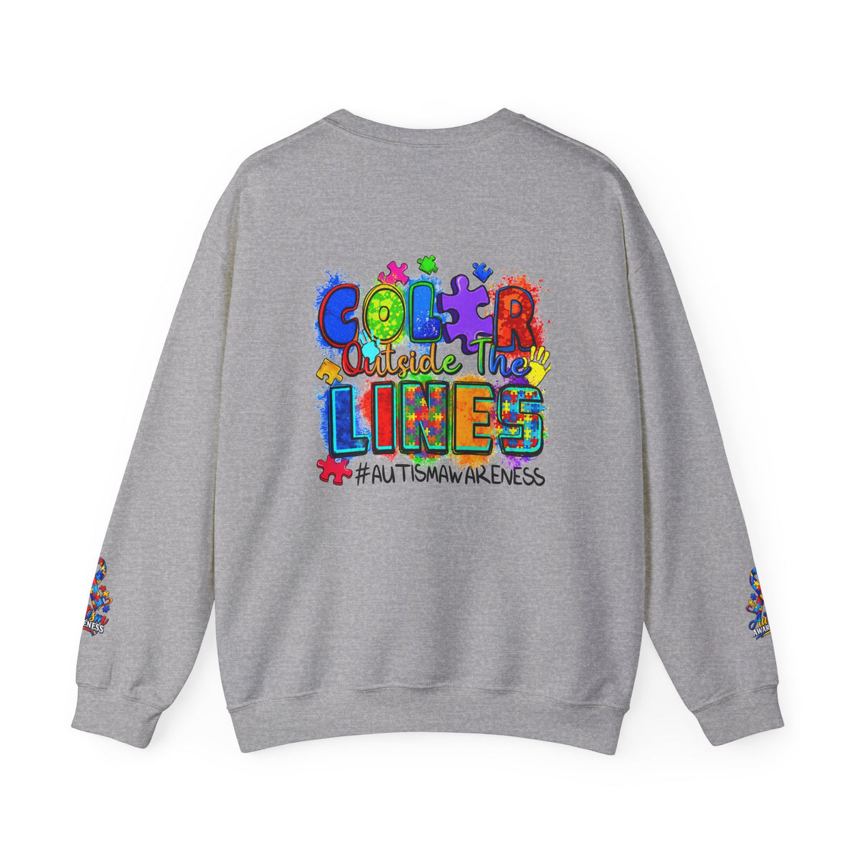 Autism Awareness Crewneck Sweatshirt — Color Outside the Lines Design