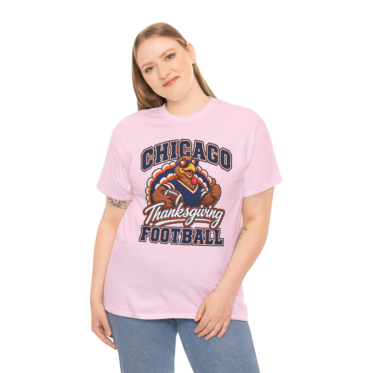 Chicago Thanksgiving Football T-Shirt — Turkey Mascot Game Day Tee