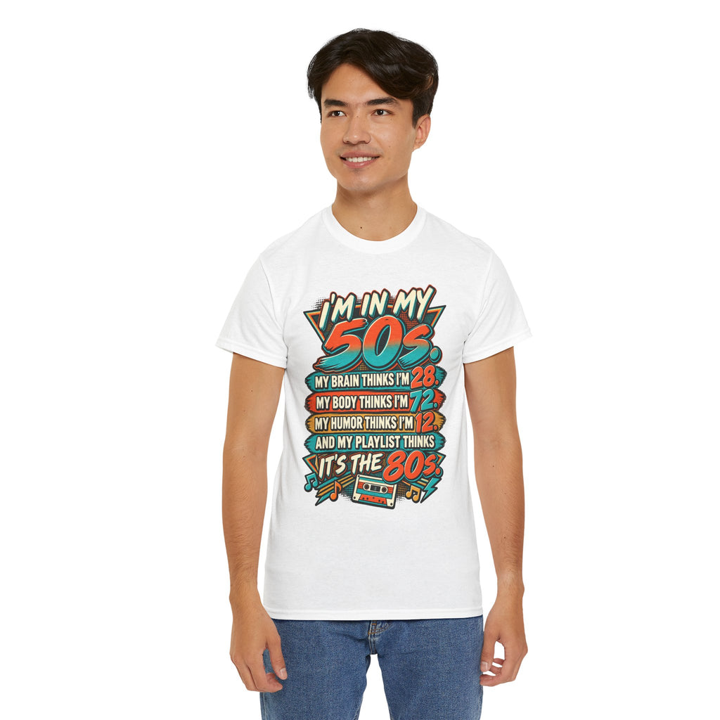 Retro 50s Birthday T‑Shirt — "I'm in My 50s" 80s Playlist Cassette Tee