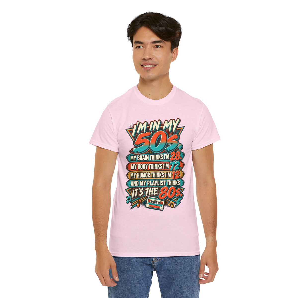 Retro 50s Birthday T‑Shirt — "I'm in My 50s" 80s Playlist Cassette Tee