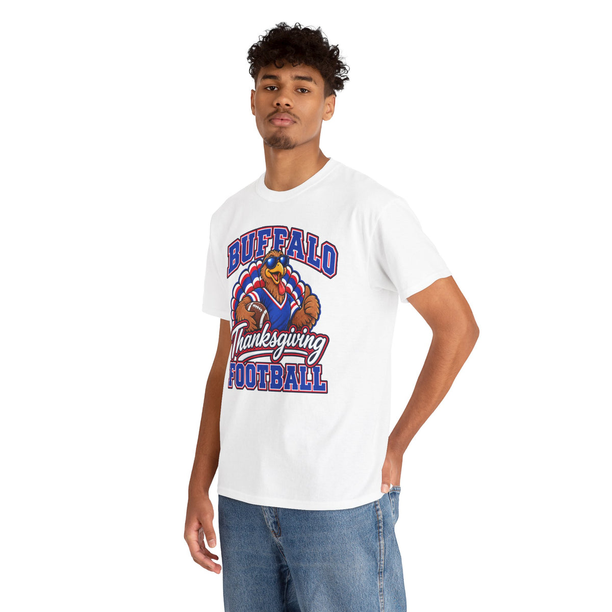 Buffalo Thanksgiving Football T-Shirt — Turkey Mascot Game Day Tee
