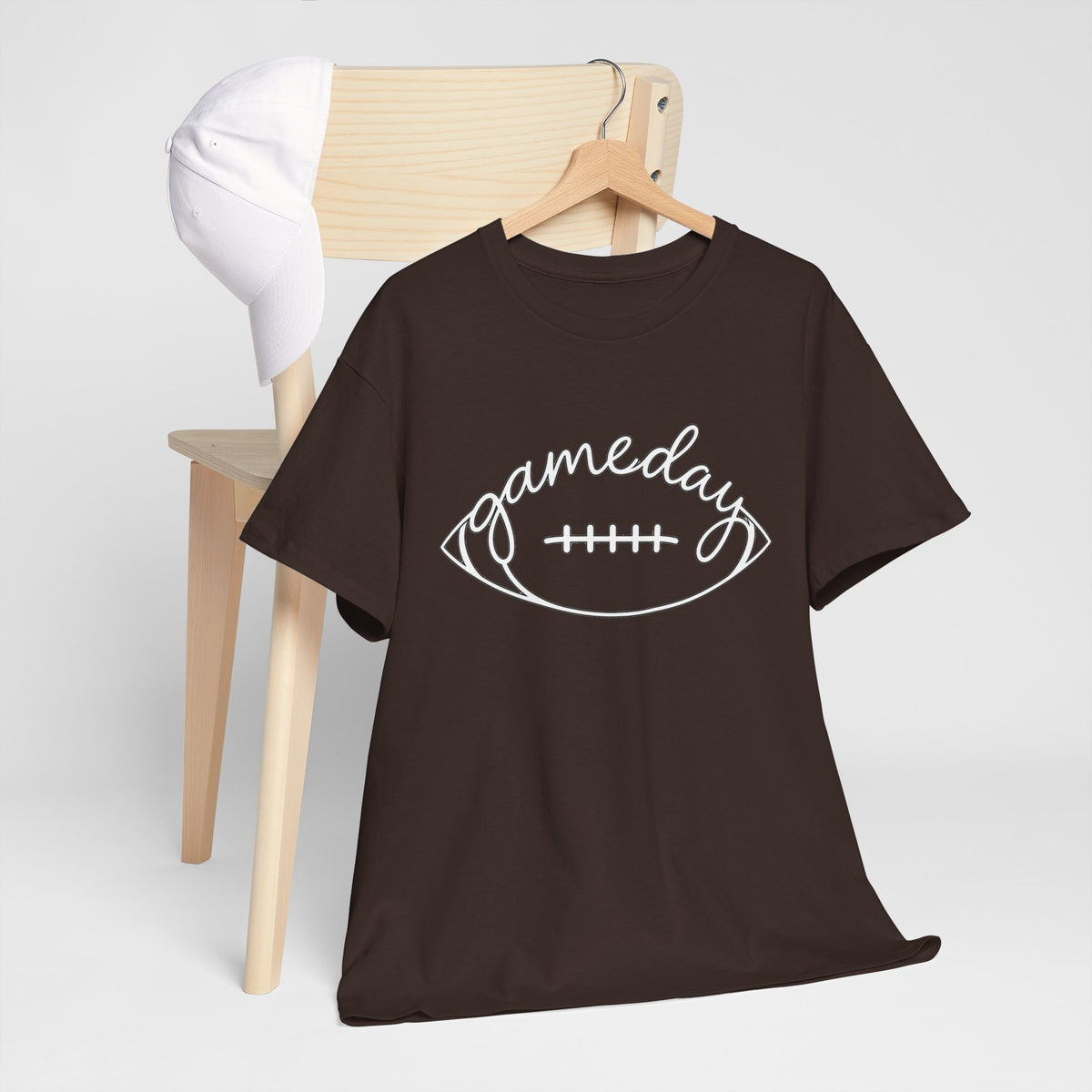 Gameday Football Tee — 'gameday' Script Football Graphic T-Shirt