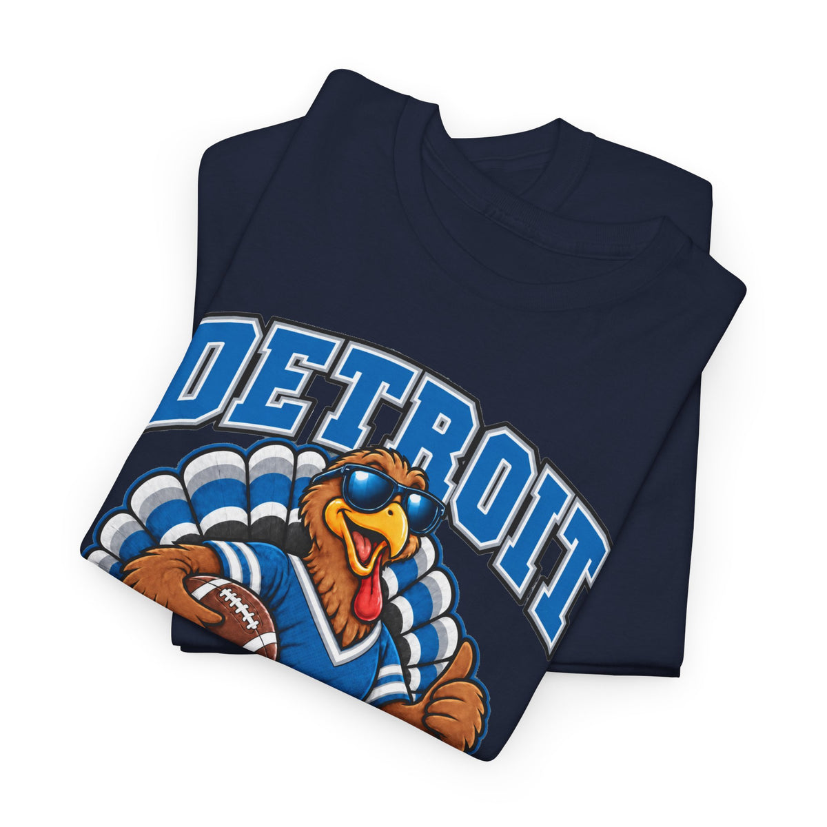 Detroit Thanksgiving Football Tee — Turkey Mascot Game Day Shirt