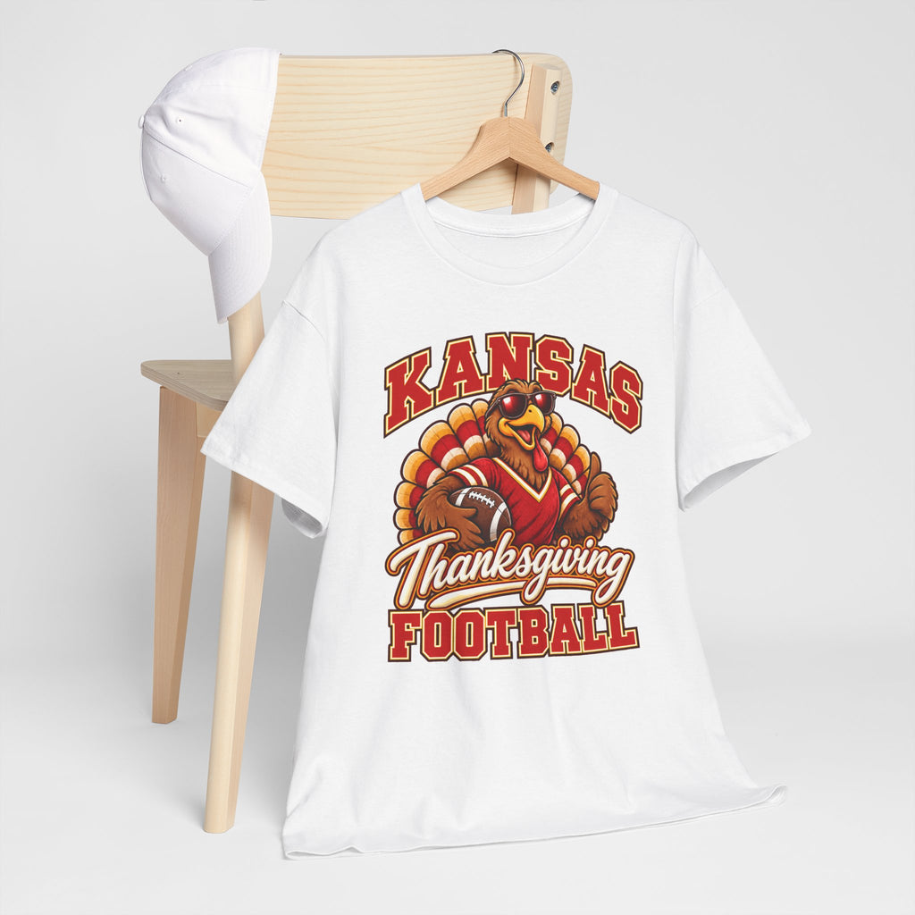 Kansas Thanksgiving Football T‑Shirt — Turkey Mascot Holiday Game Tee