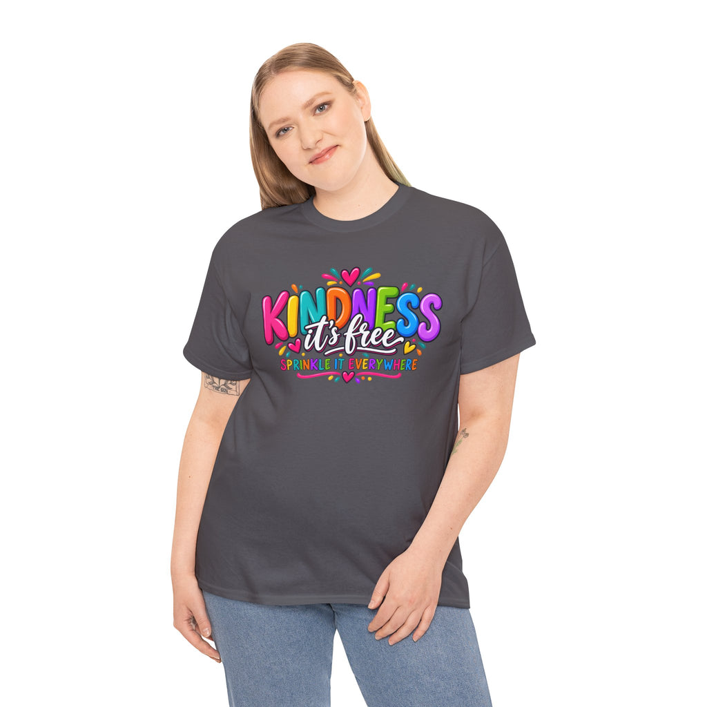 Kindness Is Free Rainbow Tee — Cute Positive Message T-Shirt