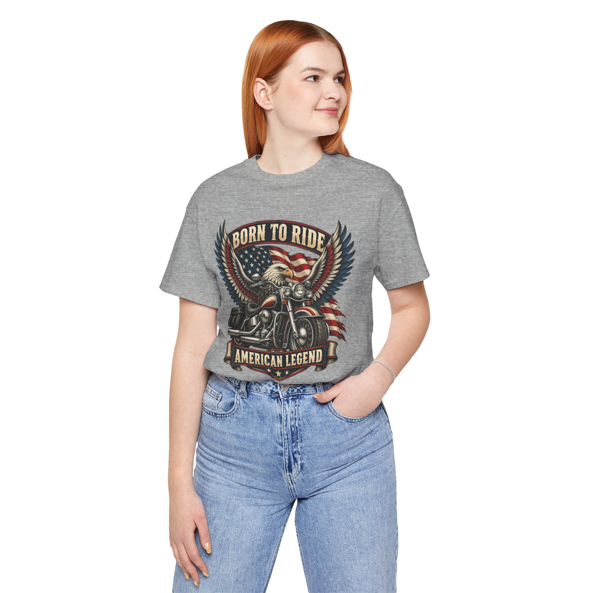 Born to Ride Eagle Motorcycle Tee — American Legend Patriotic T-Shirt