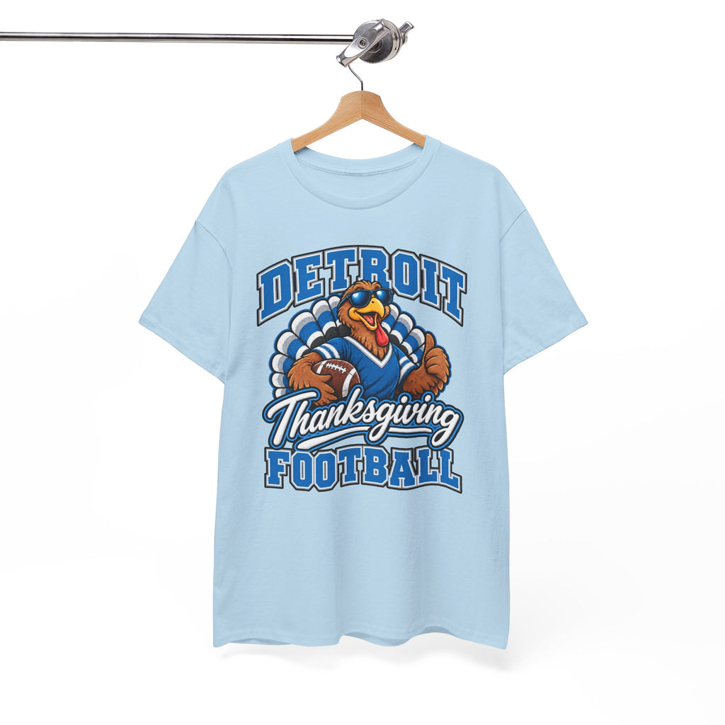 Detroit Thanksgiving Football Tee — Turkey Mascot Game Day Shirt