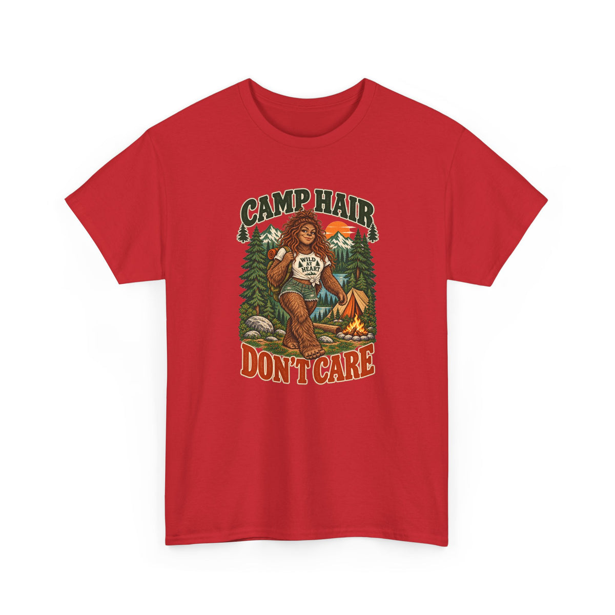 Camp Hair Don't Care T-Shirt — Retro Camping Graphic Tee