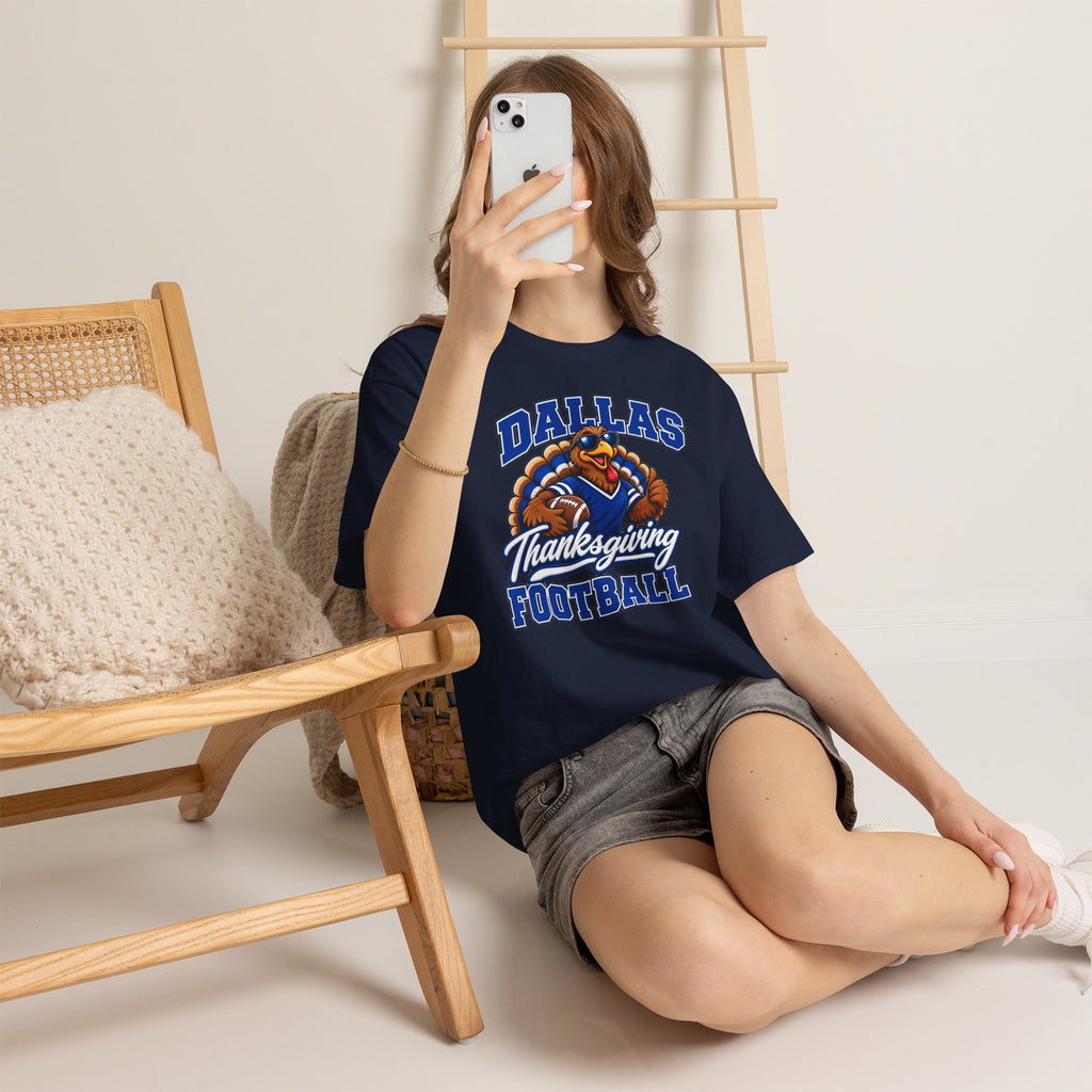 Dallas Thanksgiving Football T-Shirt — Turkey Mascot Game Day Tee