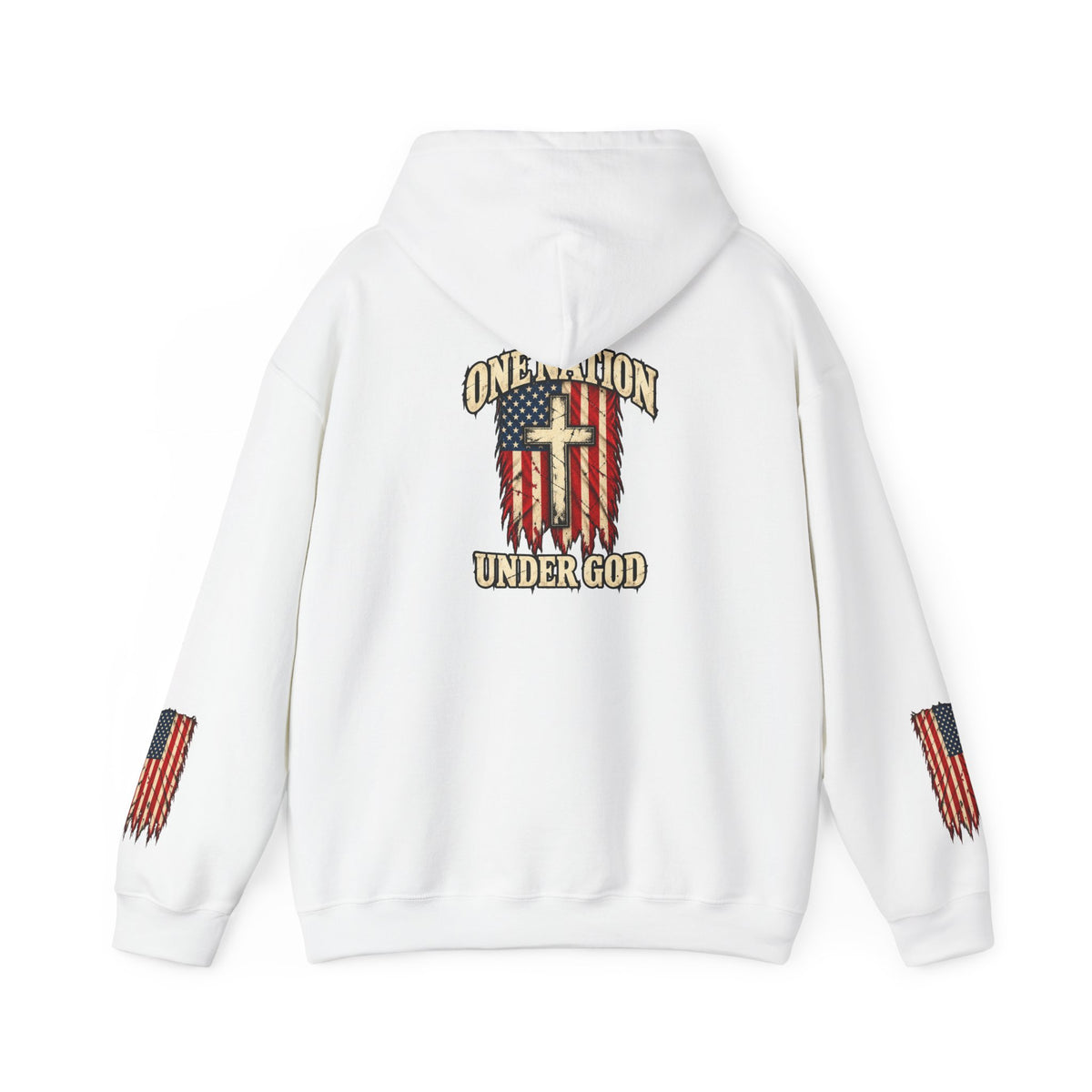 One Nation Under God Patriotic Cross Hoodie