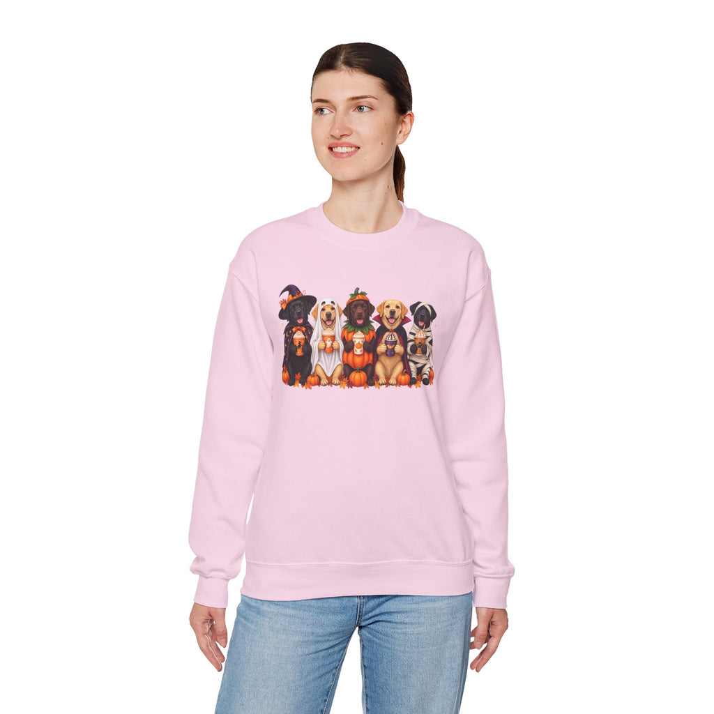 Halloween Dogs Crewneck Sweatshirt — Cute Puppies in Costumes Fall Pullover