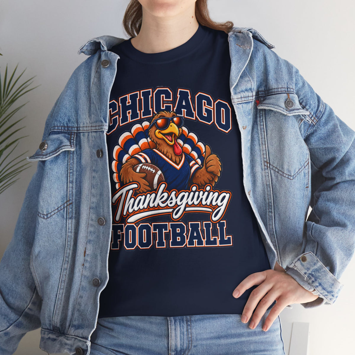 Chicago Thanksgiving Football T-Shirt — Turkey Mascot Game Day Tee