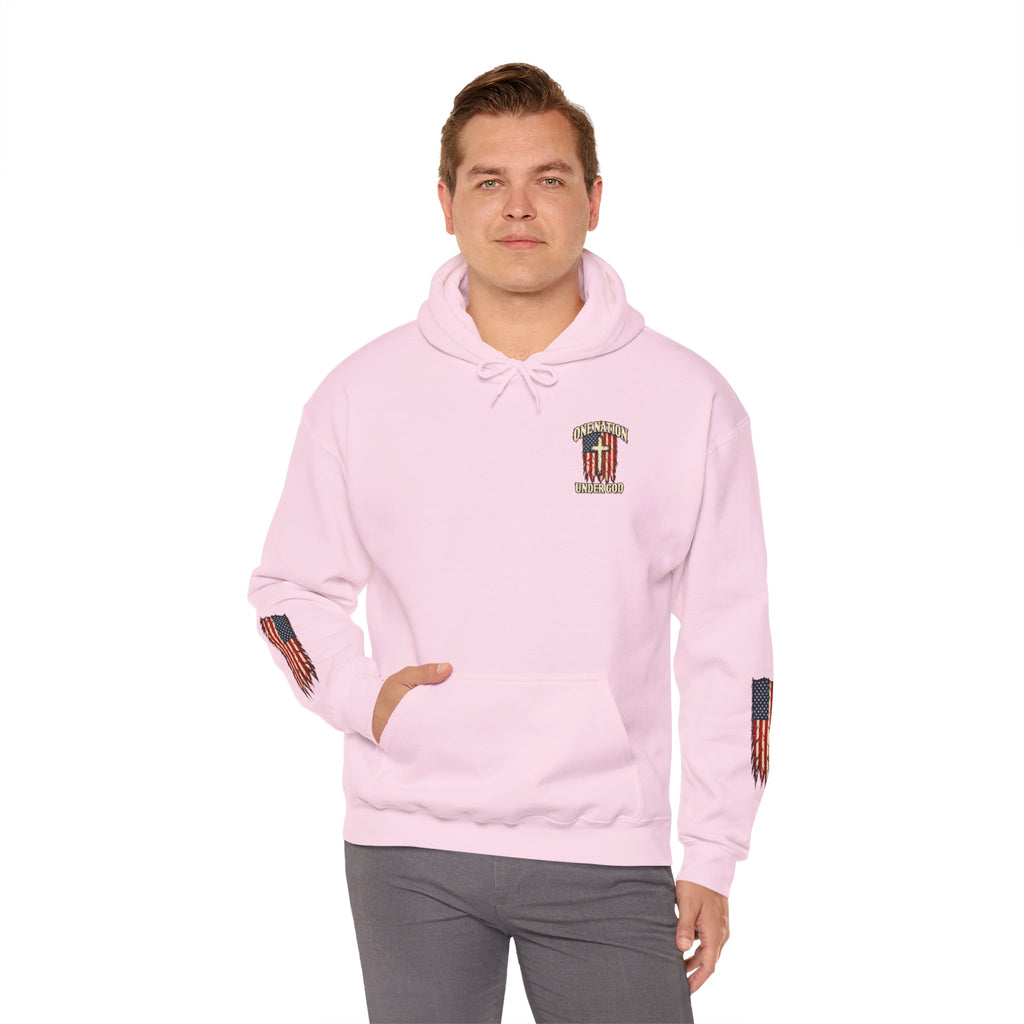One Nation Under God Patriotic Cross Hoodie