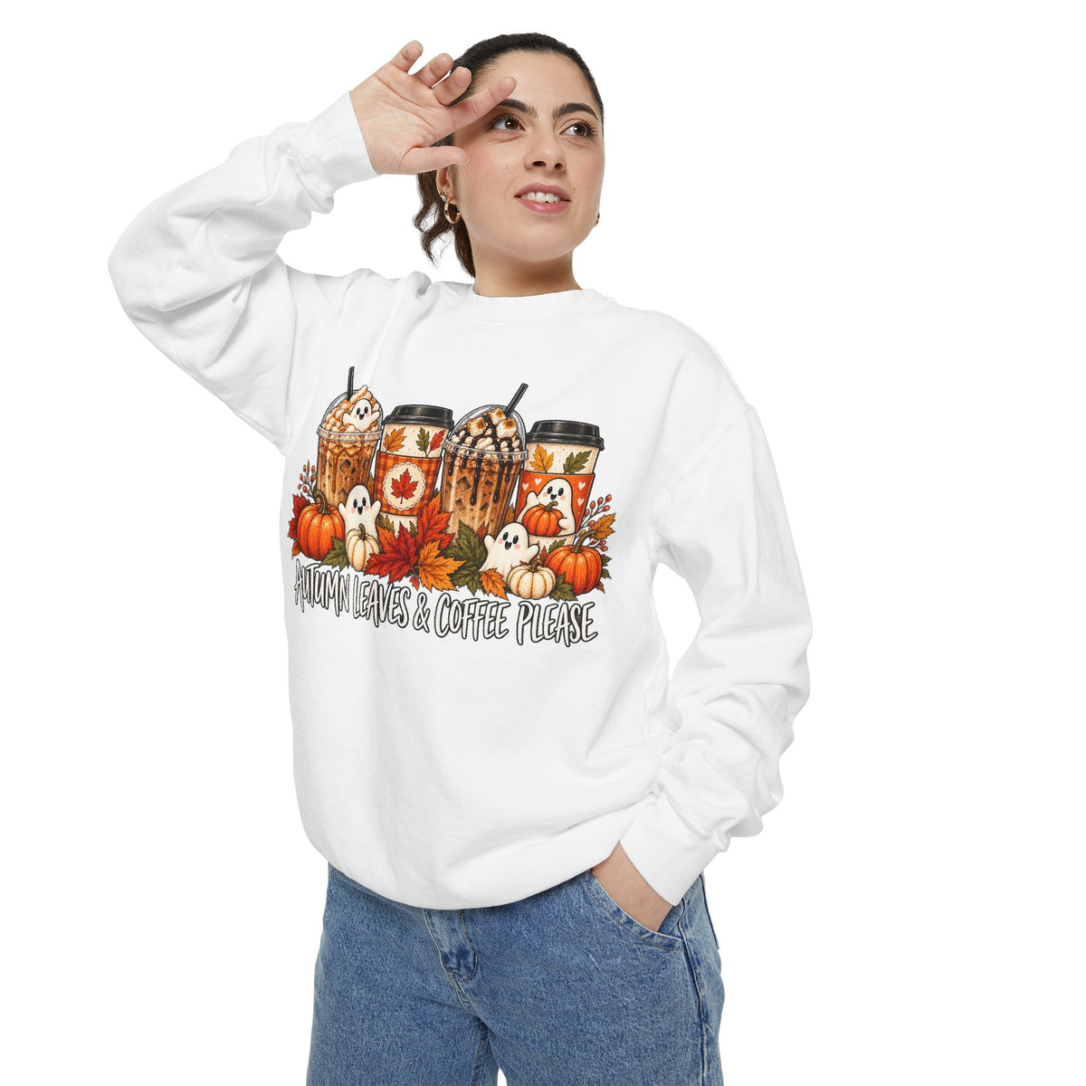 Pumpkin Spice Coffee Sweatshirt — Fall Coffee Lover Graphic Sweatshirt