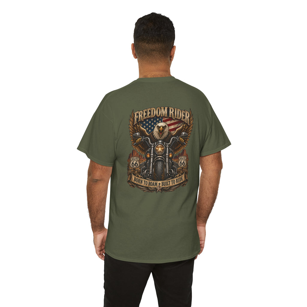 Freedom Rider Motorcycle T‑Shirt — Born to Roam Vintage Biker Tee