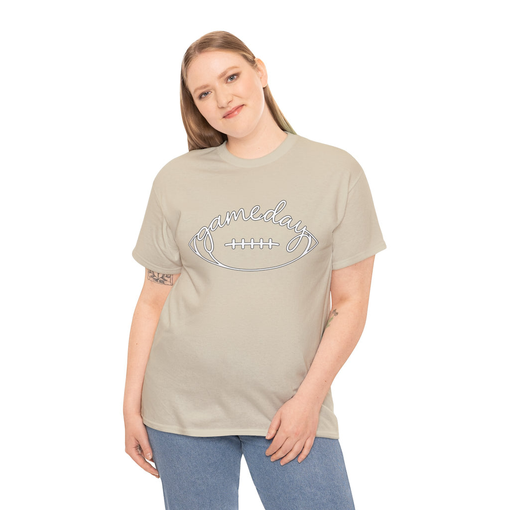Gameday Football Tee — 'gameday' Script Football Graphic T-Shirt