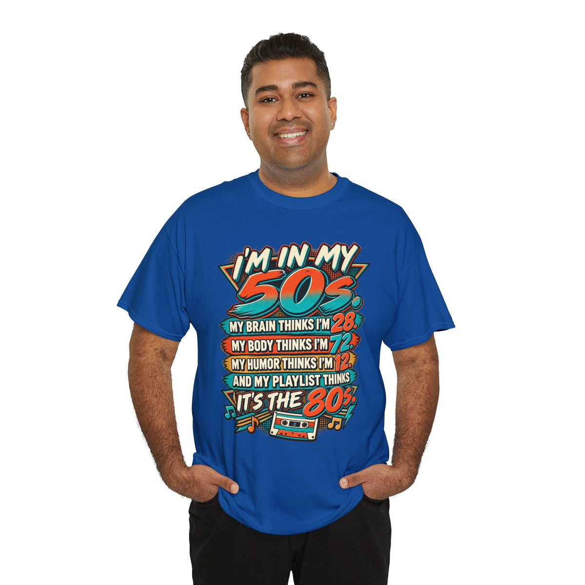 Retro 50s Birthday T‑Shirt — "I'm in My 50s" 80s Playlist Cassette Tee