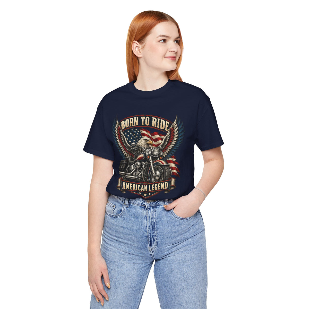 Born to Ride Eagle Motorcycle Tee — American Legend Patriotic T-Shirt