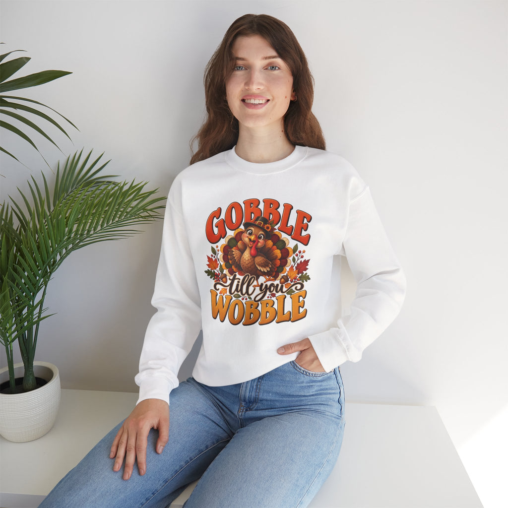 Thanksgiving Turkey 'Gobble Till You Wobble' Crewneck Sweatshirt