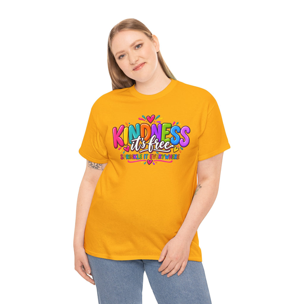 Kindness Is Free Rainbow Tee — Cute Positive Message T-Shirt