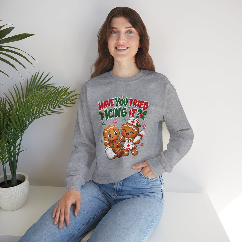 Have You Tried Icing It? Gingerbread Couple Christmas Sweatshirt