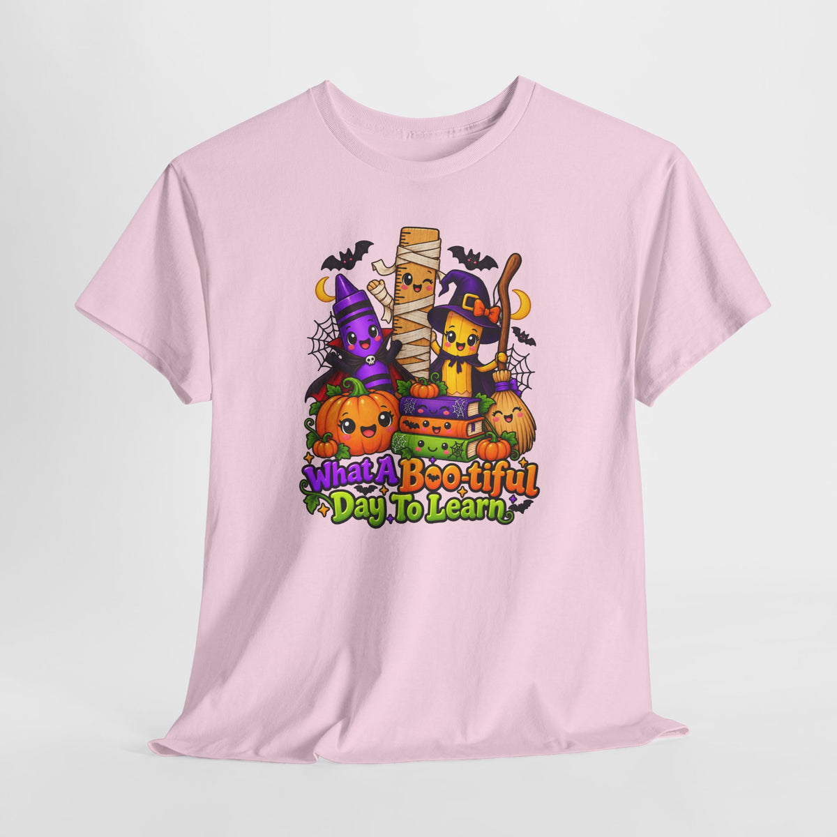 Halloween Teacher Tee — "What A Boo-tiful Day To Learn" Kids' Classroom Shirt
