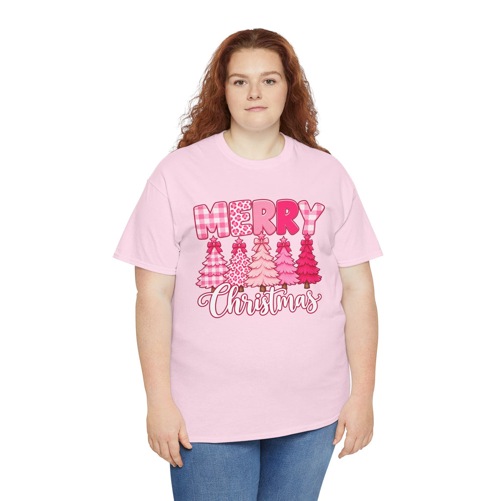 Merry Christmas Pink Christmas Tree T-Shirt