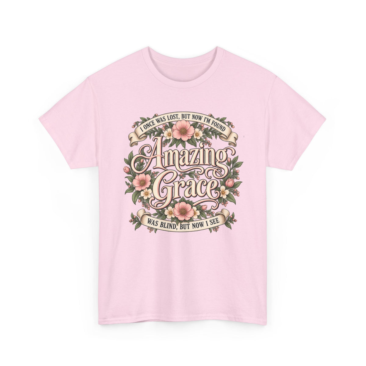 Amazing Grace Floral T-Shirt — Vintage Christian Faith Tee