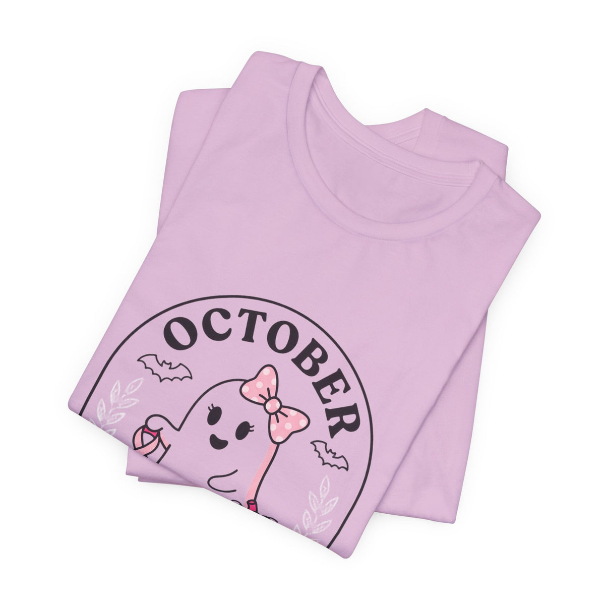 October Pink Boo Crew Tee — Breast Cancer Awareness Ghost T-Shirt
