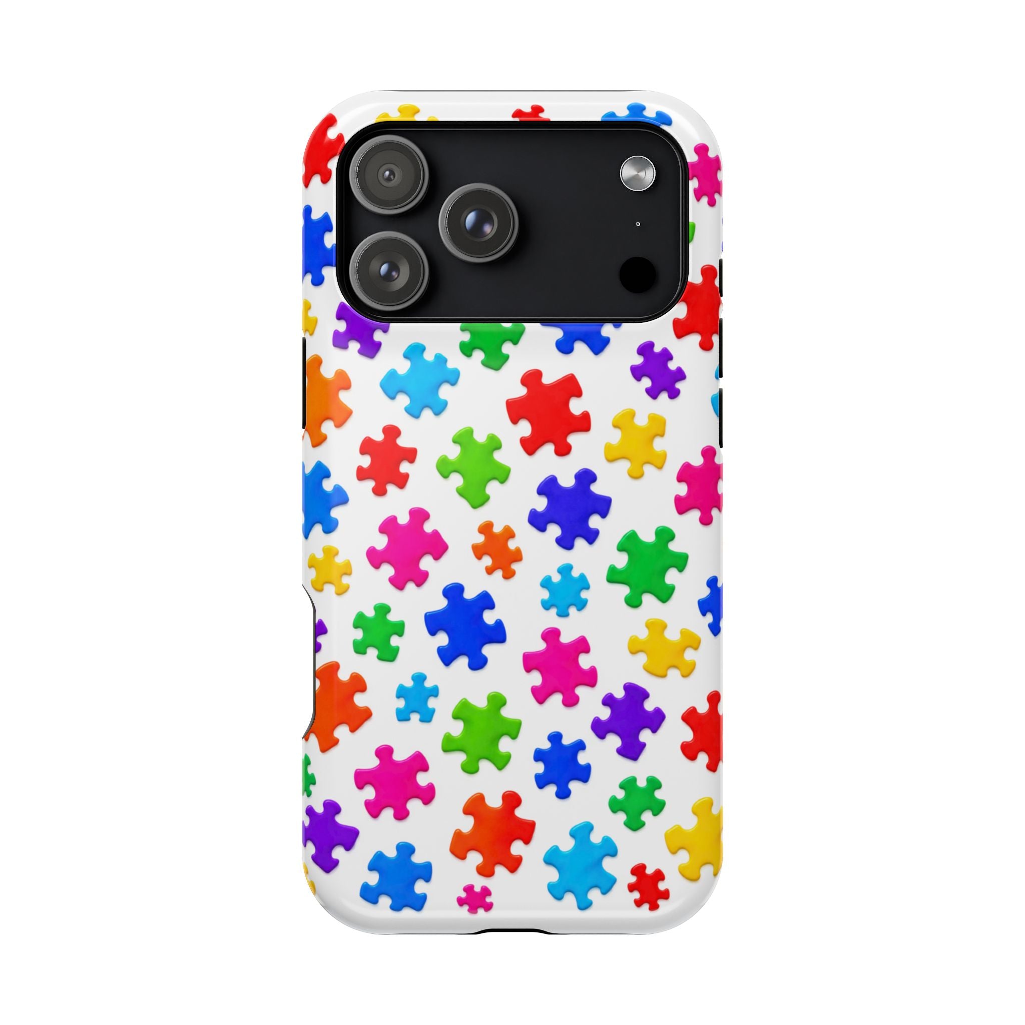 Autism Puzzle Pattern Magnetic Impact-Resistant Phone Case