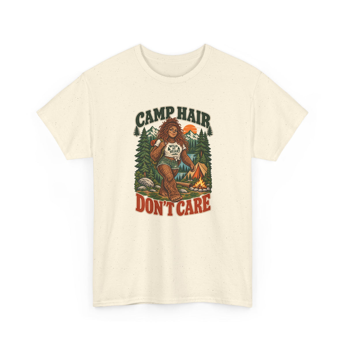 Camp Hair Don't Care T-Shirt — Retro Camping Graphic Tee