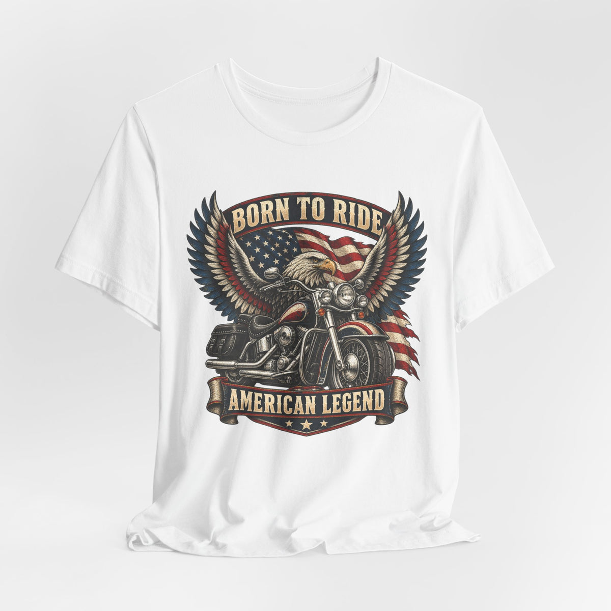 Born to Ride Eagle Motorcycle Tee — American Legend Patriotic T-Shirt