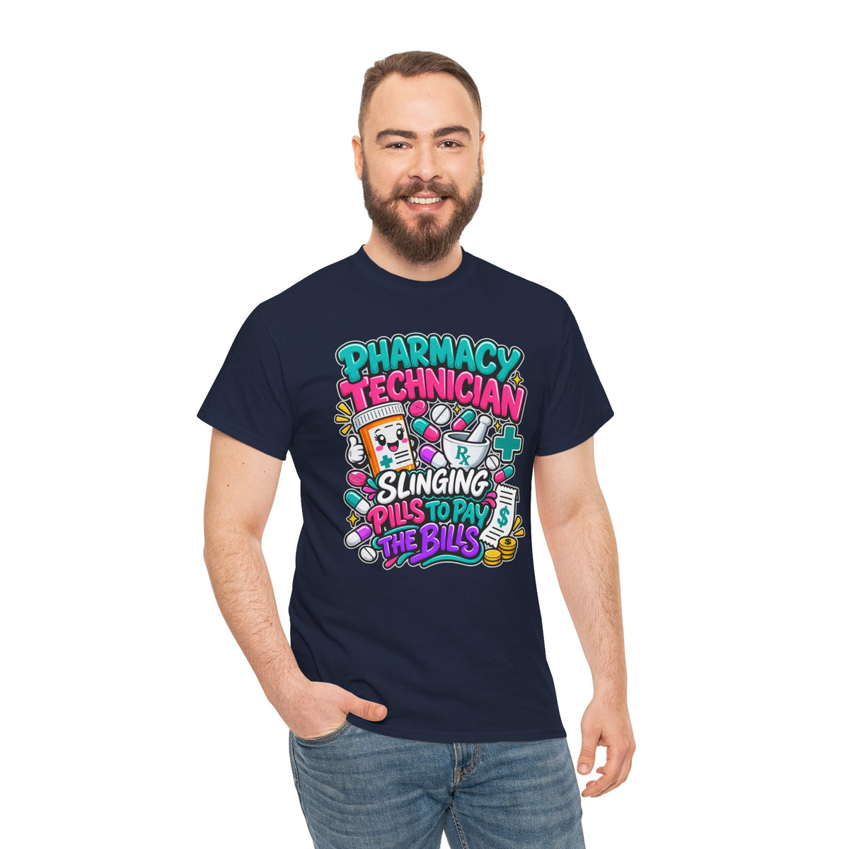 Pharmacy Technician T‑Shirt — "Slinging Pills to Pay the Bills" Graphic Tee