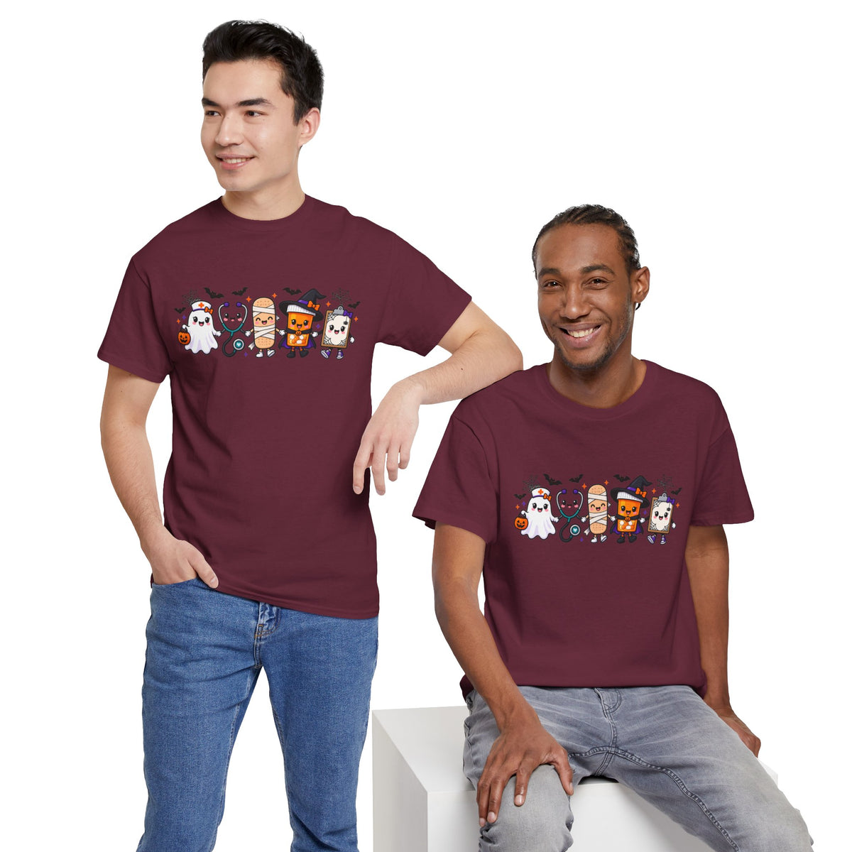 Halloween Candy Characters Tee — Cute Trick-or-Treat Ghosts & Candy Corn Shirt