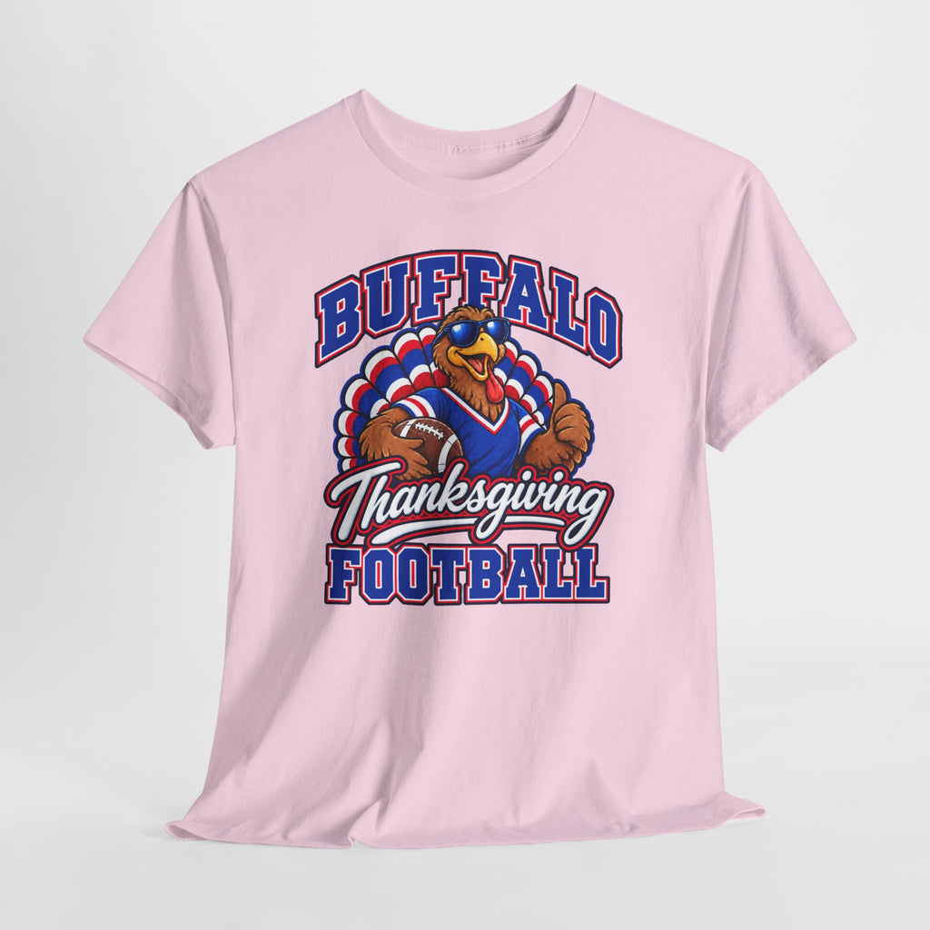 Buffalo Thanksgiving Football T-Shirt — Turkey Mascot Game Day Tee