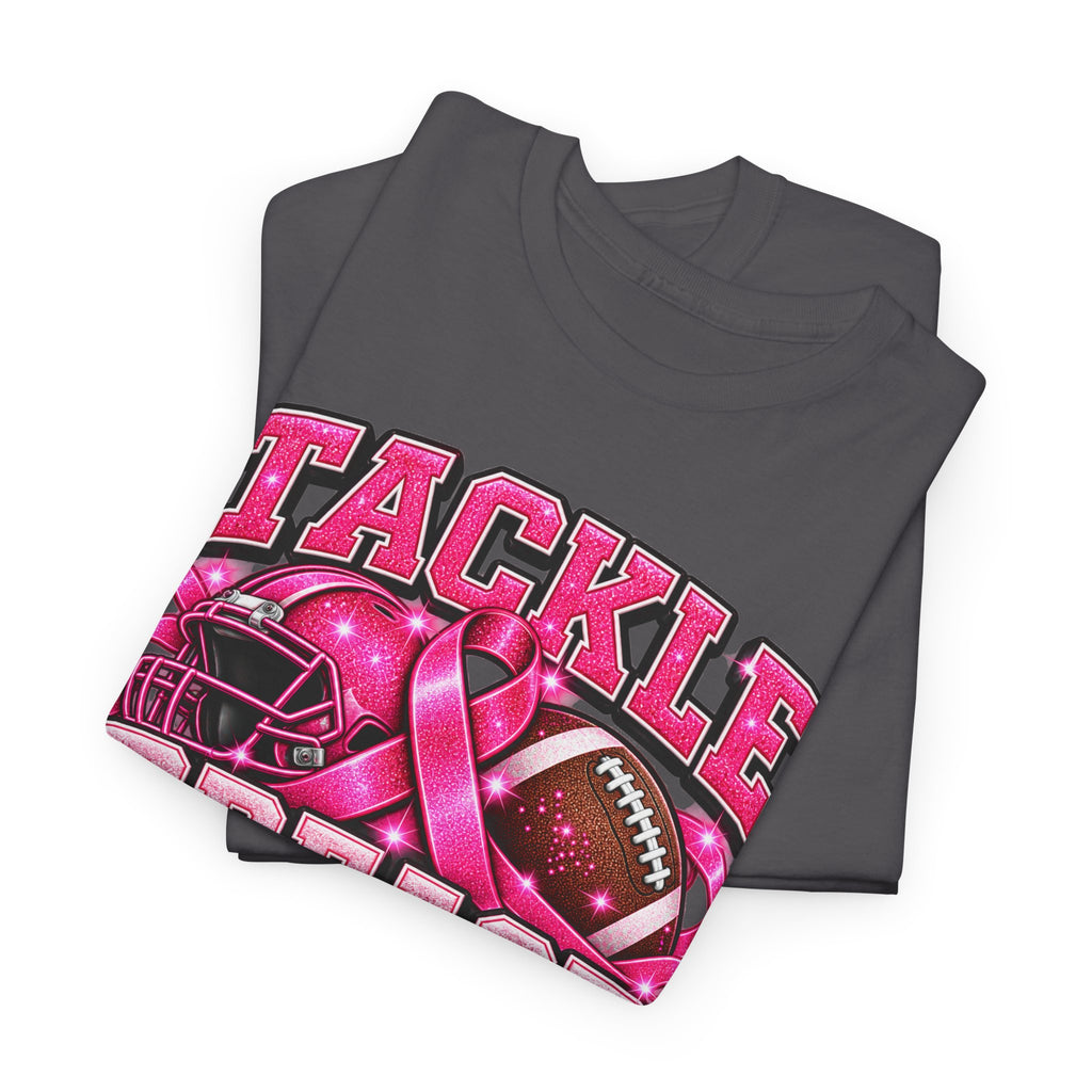 T-Shirt — "Tackle Breast Cancer" Pink Football Awareness Tee