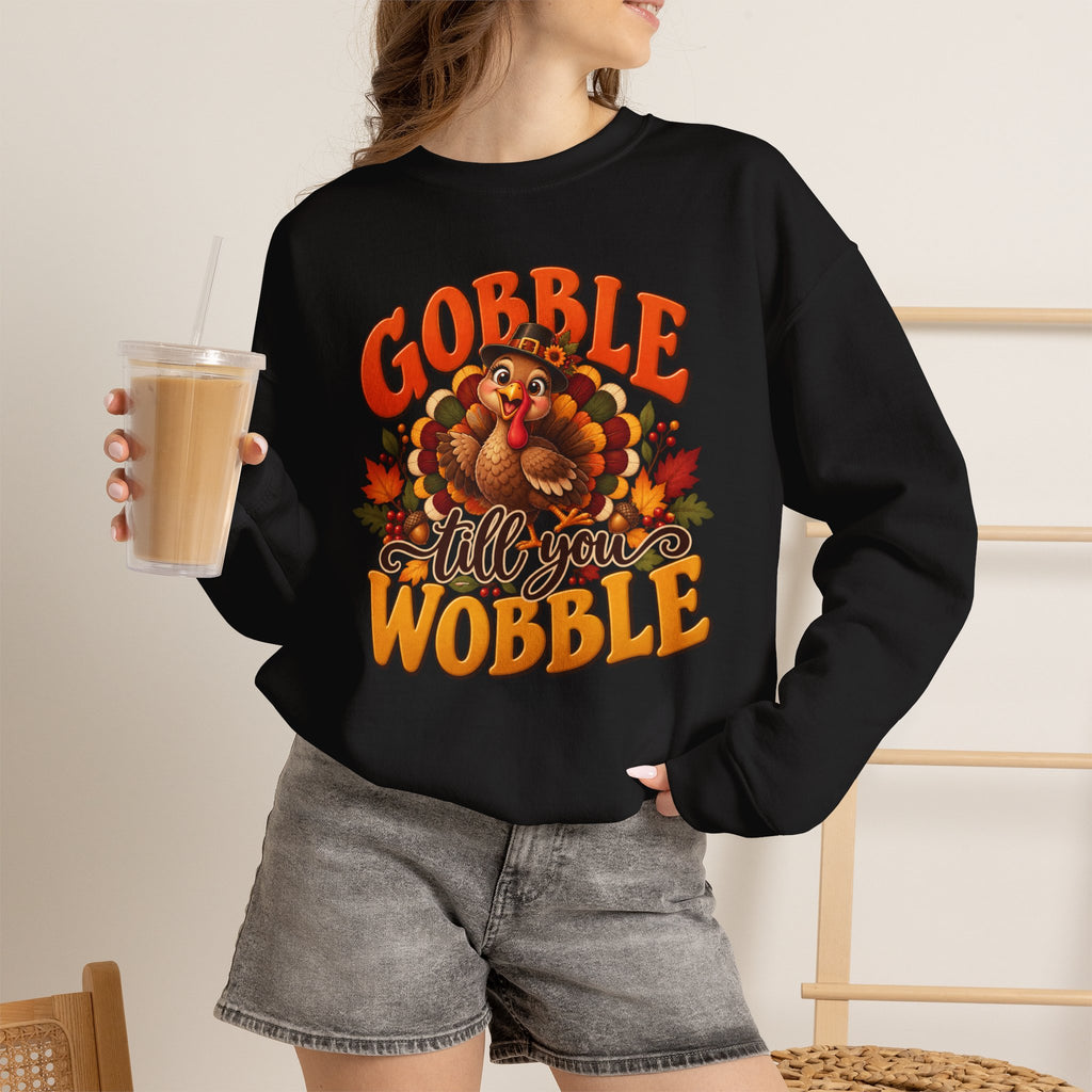 Thanksgiving Turkey 'Gobble Till You Wobble' Crewneck Sweatshirt