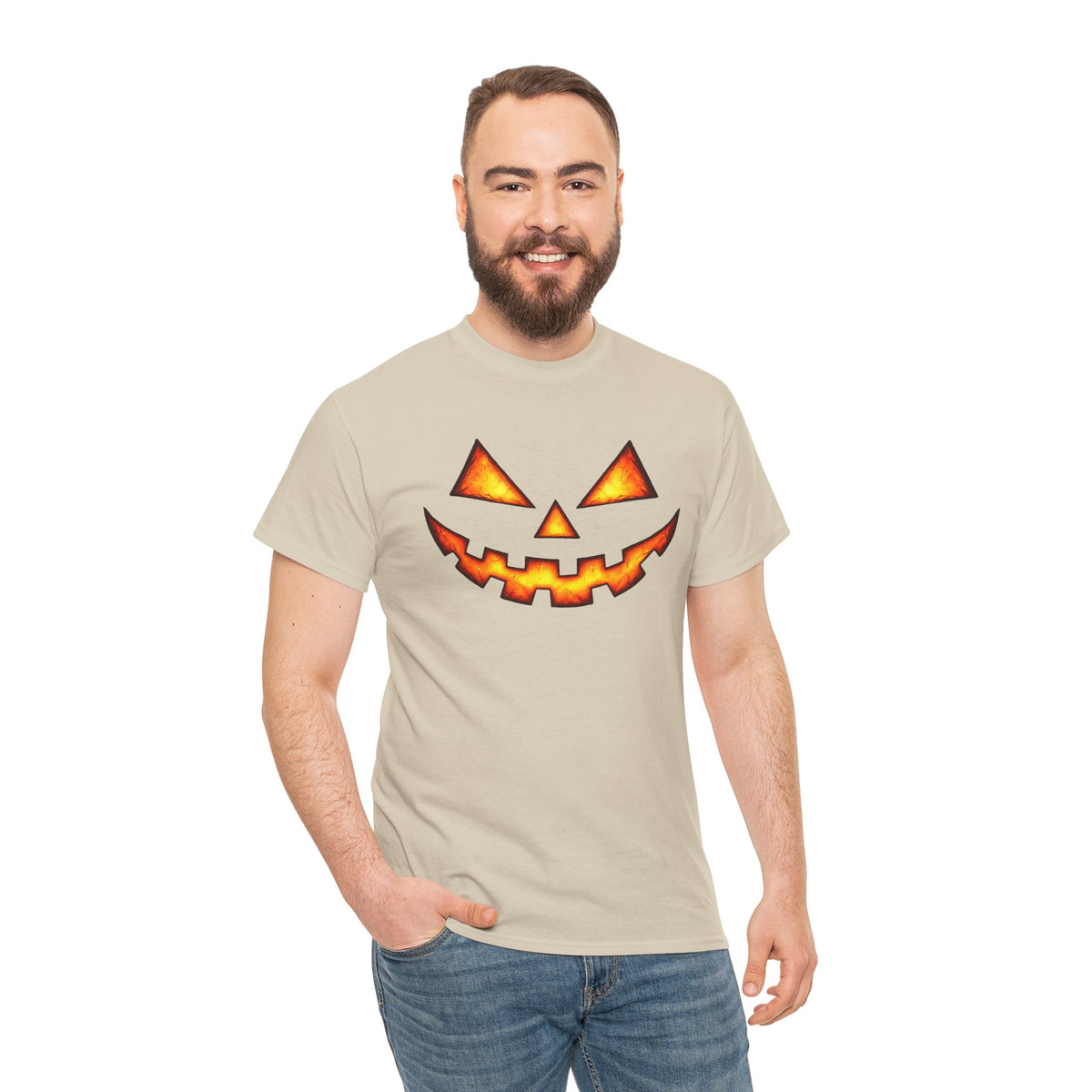 Jack-O'-Lantern Pumpkin Scary Face T-Shirt — Halloween Horror Costume Tee
