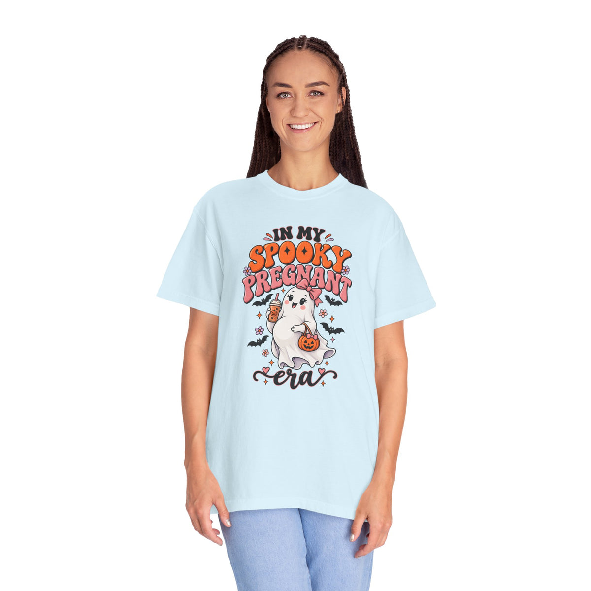 Pregnant Halloween T-Shirt — "In My Spooky Pregnant Era" Cute Ghost Maternity Tee