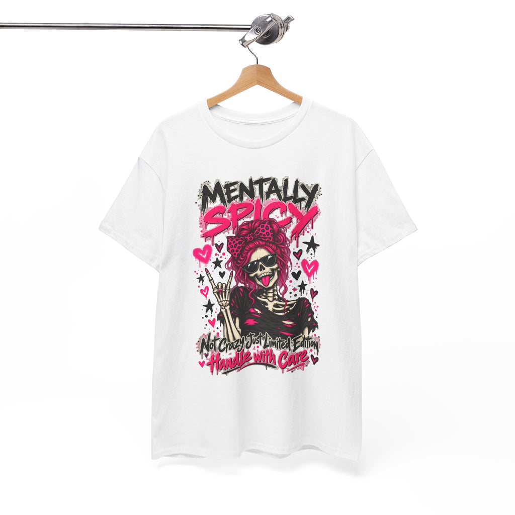 Mentally Spicy Skeleton Graphic T-Shirt